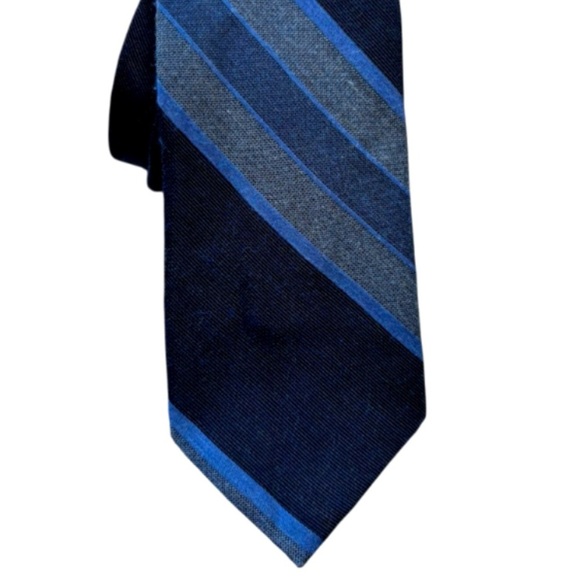 Calvin Klein Navy Blue Striped Necktie - Picture 5 of 6